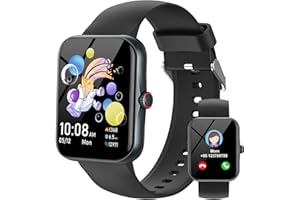 Ucani Fitness Tracker Montre Connectée Enfant, Smartwatch pour Garçon Fille 100+ Modes Sport Réveil Pedometer Moniteur Sommei, Jeux, 1,83" HD Smart Watch Intelligente pour Ados 5-16 Ans Cadeau, Noir