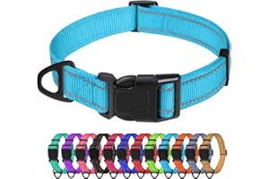 TagMe Odblaskowa Nylonowa Obroża dla Psa, Regulowana, Klasyczna z Klamrą Szybkiego Zwalniania, Małe Psy, Błękitna, Szerokość 2 cm