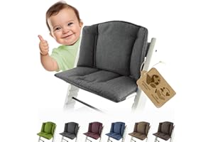 Sitzkissen Ersatzbezug Bezug Kissen-Set Sitzverkleinerer kompatibel mit Stokke Tripp Trapp für Hochstuhl-Kinderstuhl Mod. 1 (meliert dunkelgrau)