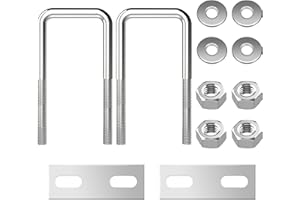 QIMEI-SHOP Bulloni a U Quadrato M8 Bulloni a U in Acciaio Inox con Dadi e Piastra Di Telaio per Tubo Dell'Acqua Fisso Barche Ancho interior 40 mm 2 Pezzi M8 40x100mm