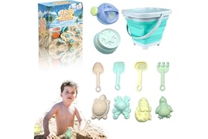 Emafymb Giocattoli da Spiaggia, 11 Pezzi Set Giochi Spiaggia Bambini, Giocattoli per Sabbia e Spiaggia, Giochi da Spiaggia Per Bambini, Sabbia Giocattoli da Viaggio per Attività All'aperto Bambini