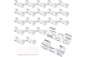 DGDUBRB Transparent Kabelhalter Selbstklebend,Kabelklemmen mit Selbstklebenden Pads, Kabelclips Selbstklebend für Kabelmanagemen,Kabelhalter Kabel Verstecken für Weihnachtsdeko, Usb Ladekabel【20 Stück】