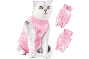 CRETVESTSAR Cat Body Suits Medical Spay Surgical Abdominal Wounds Or Skin Diseases Costume Suit Pet Protective Clothing For Post Surgical Protection Reducing The Risk Of Infection Keeping Bandages (Pink, L)