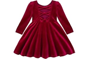 Miipat Vestido de Niñas Bebé Vestido de Niña de Terciopelo de Manga Larga de Otoño Invierno Elegantes Vestidos de Princesa para Niños Fiesta de Cumpleaños Boda