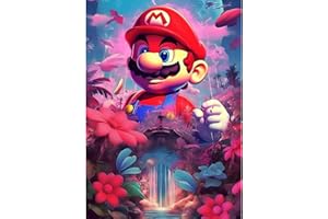 DOMROM Diamant Painting Bilder Mario, Diamant Painting Set für Erwachsene Blume, Diamant Painting Bilder Vollbohrer 5D DIY Malen nach Zahlen Diamant Anfänger für Gift Home Wall Decoration 30x40cm