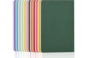 ZCZN A5 linjerade anteckningsböcker, 12-pack, 60 sidor vardera, mjukt fodral anteckningsblock set, 12 blandade färger – perfekt för skola, studie, anteckning