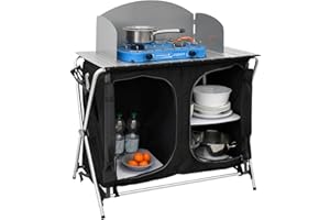 AMANKA Cucina del Campeggio 90 x 48 x 115 cm 3 Scomparti Scaffale Armadio da Camping