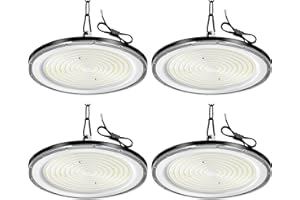 HONDONY 4Pack 800W UFO LED, Foco LED Industriales, 80000LM UFO LED Taller Lámpara, IP66 Impermeable LED Foco Interior 6500K LED Iluminación de Almacén con Blanco frío Para Garaje