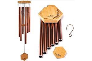 UpBlend Outdoors Wind Chimes for Outside - 29" Copper-Red Wind Chime Outdoor, Zen Garden Chimes for Outdoors, Tin Windchime, Decor Windchimes for Mom, Grandma, Gifts for Her