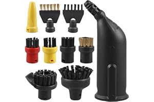 Asfrode Zubehör für Kärcher Dampfreiniger, 10 x Ersatzteile Dampfreiniger Enthält Gross Reinigungsbürste Rundbürste Fugenbürsten Düse für Kärcher SC1 SC2 SC3 SC4 SC5 CTK10 CTK20