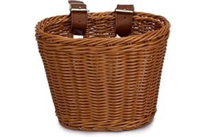 EASNEA Panier de vélo en osier fait à la main pour vélo - Panier de guidon avant pour scooter - Panier de scooter - Panier de vélo pour enfants - Accessoires