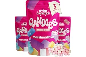 Star Candies Marshmallows | Gefriergetrocknete Amerikanische Süßigkeiten | Gefriergetrocknetes Dessert für Geburtstagsfeiern | Weltraum- und Astronauten-Snack | Freeze Dried Candy (150 g, 3er Pack)