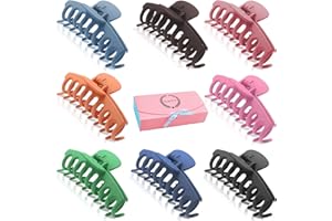 CYGJING Duża spinka do włosów, kolorowe tworzywo sztuczne, antypoślizgowe klipsy 11 cm, matowa spinka do włosów, duże spinki do włosów, dla kobiet i dziewcząt, cienkie włosy i grube włosy, elegancka spinka do włosów (8 sztuk)