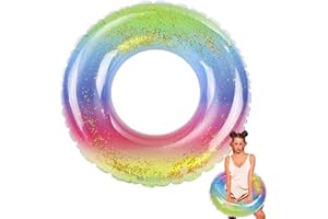 FUNNYHOMESTYLE Inflatable Swimming Ring Inflatable Rubber Ring Colourful Inflatable Ring Inflatable Pool Floats Floating Ring For Adults Kids Summer Beach Pool Party