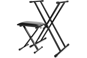 Classic Cantabile Soporte de teclado doble + Banqueta económica (Pro)