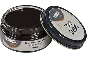 TRG Thoe One 409 - Crema para calzado y complementos de piel y piel sintética 50 ml, Marrón (Dark Brown 106)
