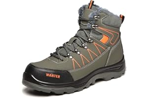 Blueskyli Sicherheitsschuhe Herren Damen Arbeitsschuhe S3 Leicht Wasserdicht Hoch Sicherheitsstiefel Winter Warm Gefüttert Schutzschuhe mit Stahlkappe