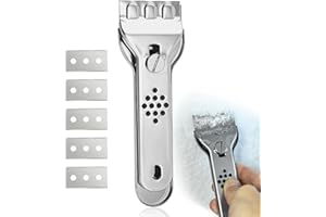 BOTUK 6PCS Durable Stainless Steel Multifunction Ceramic Hob Scraper Ideal for Cookers Fireplaces and Kitchen Cleaning No Scratch Silvery Hob Scraper for Effective Cleaning Surface Stains