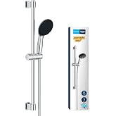 GROHE Vitalio Start 110 S&uuml;rg&uuml;l&uuml; Duş Seti, 110mm Yuvarlak 1 Akışlı El Duşu, 600mm S&uuml;rg&uuml;l&uuml; Ray, 1750mm Duş Hortumu, Duş Başlığı