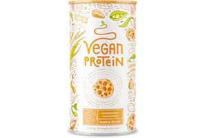Alpha Foods Vegan Protein - COOKIE DOUGH - Wegańska odżywka białkowa z kiełków ryżu, grochu, soi, siemienia lnianego, amarantusa, słonecznika i pestek dyni - 1,2kg w proszku