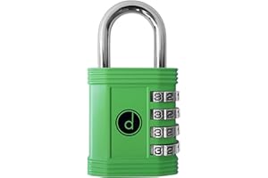 DESIRED TOOLS Padlock 4 Digit Combination Lock - for Gym School Locker, Outdoor Gate, Shed, Fence, and Storage - Weatherproof Metal - Keyless, Easy to Set, Resettable - Green