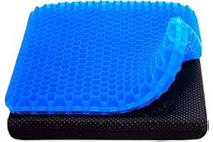 BOENKUSH 2022 NewLarge Gel Seat Cushion, Honeycomb Design Double Thick Gel Cushion with Relieving Back coccyx Pain Pressure, for Car Office Home Wheelchair&Chair