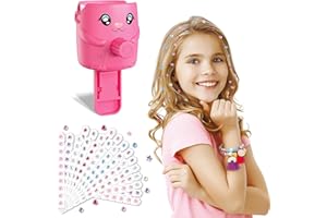 SUEWIDFAY Hair Gem Stamper Kids Hair Bedazzler tool With 300 Rhinestones Hair Gems Machine Hair Bedazzler Kit Bling Bling Shining Hair Gems Machine for Girls Fashion Decoration