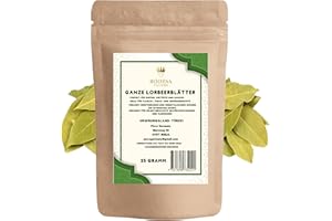 ‎BODESA VALORE Handverlesene Lorbeerblätter 25g – Ganze getrocknete Blätter aus der Türkei – Intensives Aroma, ideal für Suppen, Eintöpfe und mediterrane Gerichte (25 Gramm)