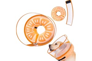 MARIYAGO Inflatable Dog Cone Collar for Large Medium Small Dogs, Soft Dog Donut Collar Adjustable Recovery Cone for Pets After Surgery, Extra Enhanced Anti-Licking Guard Shield for Pets (X-Large, Orange)