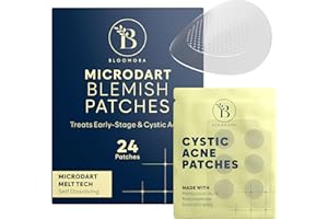 BLOOMORA Micro Crystal Pimple Patches, Patchs Anti-boutons Micro Avec Niacinamide et Acide Hyaluronique, Aide à Traiter les Imperfections à un Stade Précoce (24 Patchs)