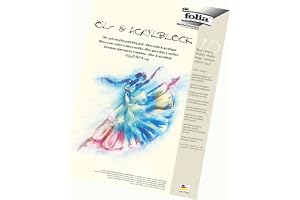 folia 8363 – Olje- och akrylfärgblock, 290 g/kvm, DIN A3, 10 ark – kvalitetspapper lämpligt för akrylfärger, olje- och pastel