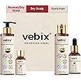 VebixProfessional Customized Regimen -4 Ayurvedic ProductKit- HairFallControl -AntiHairFall Neem Oil & Lotus Shampoo + Hair Growth Serum & Luxury Face Glowing Serum -8.79 Fl.oz (Dry Scalp)