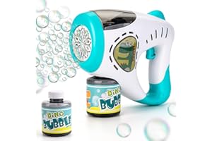 SLEMAKO Pistolets à Bulles de Savon, Machine à Bulles de Savon Gun Enfants 3000+Bulles/Minute avec Solution pour Bulles de Savon, Extérieur Machine a Bulles Jouet à Bulles Cadeau pour Anniversairefête