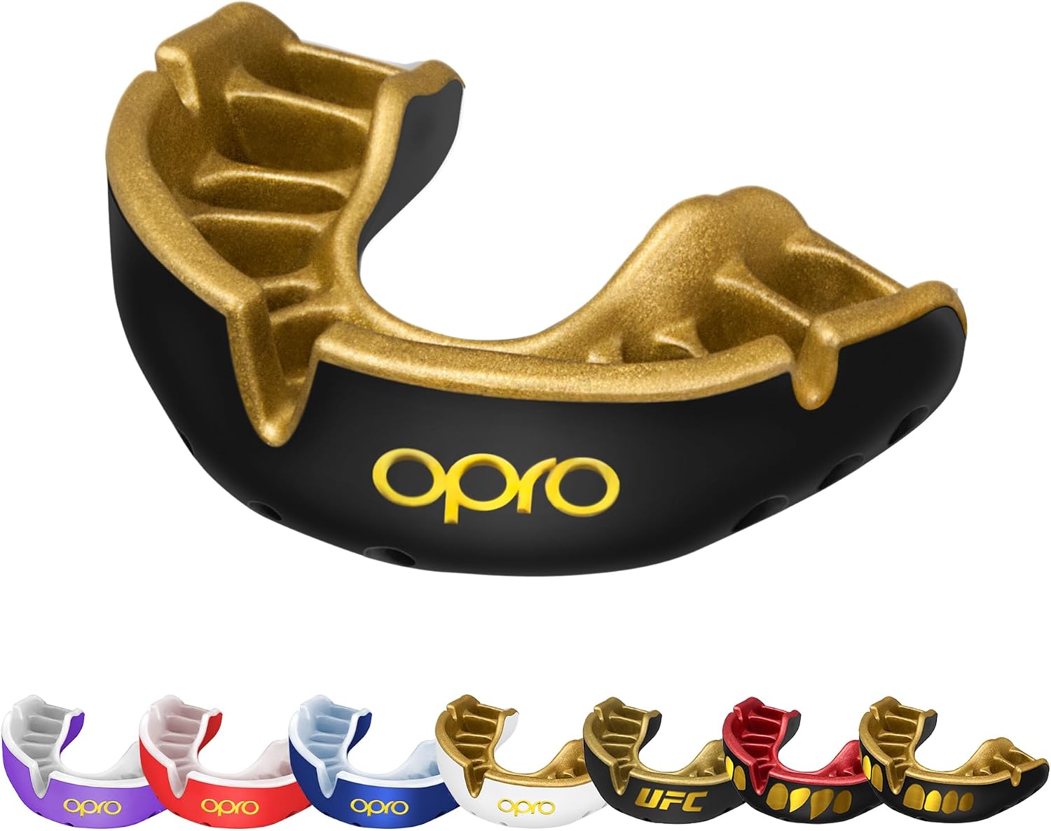 OPRO Protector Bucal Nivel Oro – Ajuste Premium para Adultos y Niños – Bucal para Boxeo, MMA, BJJ, Rugby y Hockey – Moldeo Fácil – con Garantía Dental Incluida