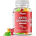 Vitgem 60 Keto Gummies - Vegan and Gluten Free Ketogenic Weight Loss Support Supplement - Low Calorie Natural Flavoured Apple Cider Vinegar Acv Gummy for Detox & Diet Support