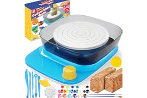 ToyUnited Pottery Wheel for Kids: Complete Pottery Kit for Beginners with Air Dry Clay - Sculpting Clay Tools & Arts Supplies Arts - Crafts for Girls Ages 4-8 Crafts Kits for Kids Ages 8-12