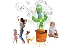 JULI Talking Cactus Toy, Singing Dancing, Repeats What You Say, Interactive Baby Cactus Toy, Voice Recording, Light-up Sensory Plush Toys Gifts for Boys Girls Kids & Adults, 120 Songs