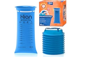 Hion Spuckbeutel mit Mundstück 10 Stück - Blickdichte, geräumige Kotztüten - Premium Hochdichte Brechbeutel - Perfekt für Reiseübelkeit, Schwangere & Taxifahrer - Bietet Sicherheit & Komfort