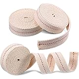 3 rullar stark platt bomullsveke, 1,9 cm (3/4 tum) veke oljelykta för fotogenbrännare, spisbelysning, oljelykta, oljelampa, v