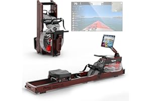 PASYOU Máquina de Remo para casa de Roble, Plegable, con Pantalla Bluetooth, 30 días de membresía Gratuita, con Soporte Ajustable para Tablet 150 kg, PW60