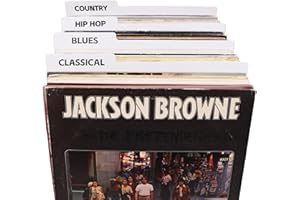 MAYRECORDS Divisori per dischi in vinile da 30,5 cm, colore bianco, su entrambi i lati, in plastica, separatori per album in vinile, CD, casse e DVD (5)