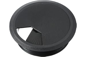 YATEICBC Passe-Fil de Câble Bureau 80 mm Cordon à illets de Bureau PC illet de Bureau d'Ordinateur Couvercle de Trou Fil Rangé Organisateurs de Fil en Plastique ABS (Noir)