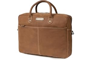 DRAKENSBERG Hugo DR00301 - Maletín de piel para hombre (11 L, hecho a mano), color marrón, Habana-marrón, Einheitsgröße