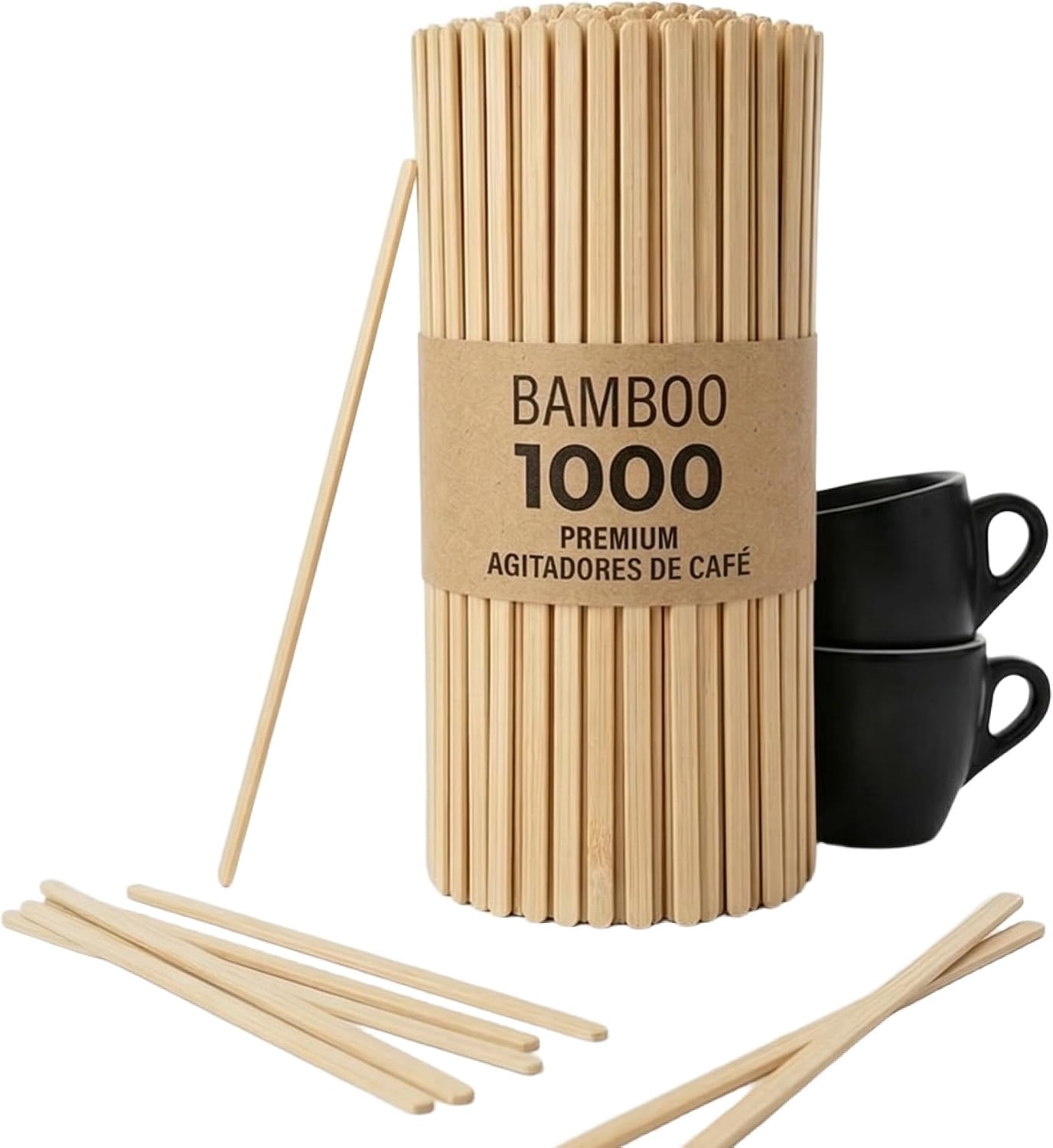GASTROTOMI Palitos de Madera para Café 1000 Unidades – Palillos Desechables de 14 cm – Paletinas Café Ecológicas Biodegradables – Removedor Café para Oficina y Catering - Cucharas de Bambú desechables