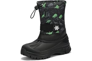 Kricely Boys Wellies Kids Snow Boots Boys Girls Winter Boots Walking Shoes Rain Boots