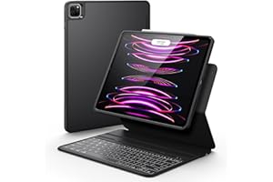ESR iPad Keyboard Case for iPad Pro 12.9 inch (3rd, 4th, 5th, 6th Generation),Magnetic Detachable 12.9 inch ipad Pro Case with Keyboard, Adjustable Portrait/Landscape Mode, Black