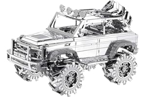 Piececool 3D Puzzle Metal Silver Off-road Vehicle, Classic Automobile Craft Model Kits for Adults to Build, 3D Puzzles Adult Teens for 304 Stainless Steel, Ideal as Gifts, Home Decoration, 157 Pieces