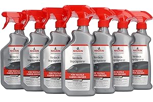NIGRIN Cover Waterproofer, 7 x 500 ml Spray Bottles, Water and Dirt Repellent, Up to 6 Months Pearling Effect, White