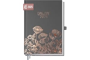 ‎HÄFFT Häfft® Organizer Day by Day 2025 A5 "Poppy" 1 Tag 1 Seite - Tageskalender, Tagesplaner, Terminkalender, Terminplaner, Buchkalender - nachhaltig & klimafreundlich