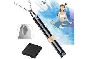 JUAEYIDDS Edelstahl Atemhalskette Stressabbau Halsketten Achtsame Halskette Stress Relief Halskette mit Schmuckbeutel für Tiefe Atemübungen für Männer Frauen Meditation Stressabbau Entspannung